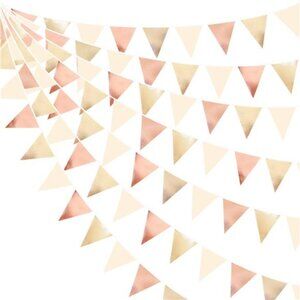 Rose Gold Champagne Gold Triangle Banner Fabric Party Garland Wedding Baby Showe